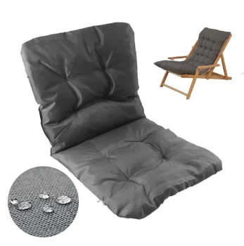 Comfortable garden chair cushion with ties, grey