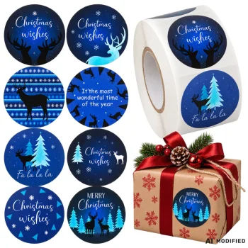 Decorative Christmas Stickers on a Roll 500 pcs 4cm