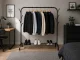 Black Metal Floor-Standing Clothes Rack, 110x150 cm