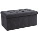 Foldable Velour Storage Ottoman Bench Ruhhy 76x38x38cm, Grey