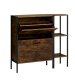 Modern Shoe Cabinet with Side Shelves for Hallway, Natural Wood Color