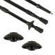 Folding Nordic Walking and Trekking Poles, 65-135 cm, 2 pcs, Black