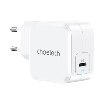 Choetech 45W GaN USB-C Wall Charger with PD, QC 3.0 & PPS, White