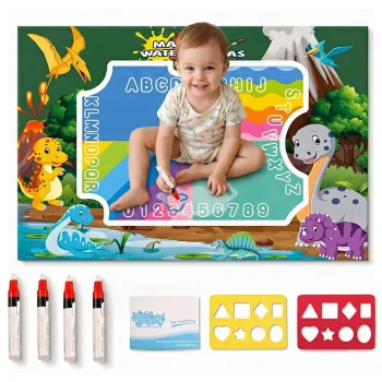 Water Drawing Mat Set with Pens and Templates 150x100 cm