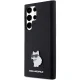 Karl Lagerfeld Silicone Choupette Metal Pin Case for Samsung Galaxy S23 Ultra, Black