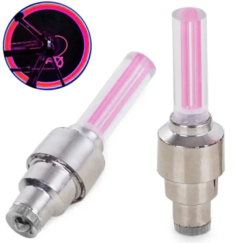 LED Glowing Bike Valve Caps Pink (2 Pcs)