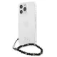Guess Pearl Transparent Hard Case for iPhone 13 Pro / 13 with Pearl Charm