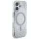 Guess HC Resin Bottom Glitter MagSafe Case for iPhone 16, Silver