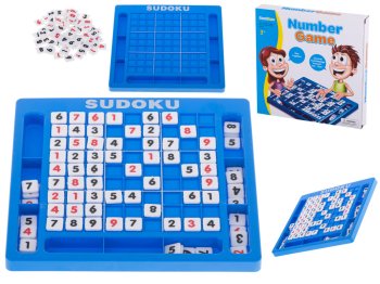 Sudoku Board Puzzle Set with Drawer Math Brain Teaser, Blue