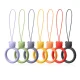 A Silicone Lanyard A Phone Bear Ring On A Finger Skyblue