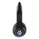 Telcon Kids Wireless Headphones with LED Cat Ears, Black