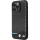 BMW iPhone 13 Pro Max Case Leather Carbon, Black