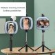 LED Selfie Ring Desktop Light Flash Tripod with Phone Holder and Bluetooth Remote Control (P40D-3), Black