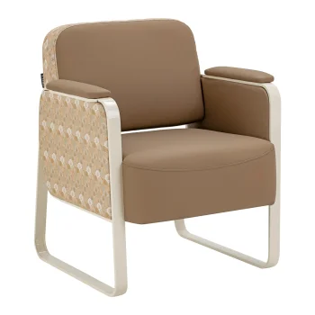 Salon Waiting Room Chair Omega Grandeur, light brown