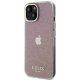 Guess iPhone 15 vāciņš IML Faceted Mirror Disco Iridescent, rozā