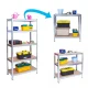 Humberg HR-810 Metal Storage Shelving Unit, 150 x 75 x 30 cm, Silver