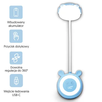 Ltc LED Bear Night Light, 3W, 1200mAh, Blue