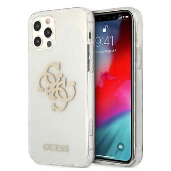 Apple iPhone 12 Pro Max 6.7" Guess Glitter 4G Big Logo Case Cover (GUHCP12LPCUGL4GTR), Transparent