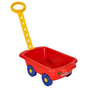 Детская тележка-каталка, тачка, контейнер 45 см, Красный | Kids Wheelbarrow