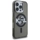 Karl Lagerfeld IML Glitter Karl & Choupette MagSafe vāciņš iPhone 16 Pro Max - Melns