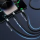 BWOO X274 3-in-1 Charging Cable USB to USB-C, Lightning and Micro USB 3A, Black