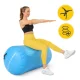 Pripučiamas gimnastikos volas 4FIZJO Air Barrel 100 x 60 cm su pompa, mėlynas
