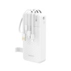 Dudao K11 Pro 20000mAh Powerbank with Built-in Cables - White