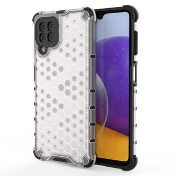 Honeycomb Case with TPU Bumper for Samsung Galaxy A22 4G, Transparent