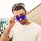 Trizand 21149 Polarized Sunglasses with UV400 Filter, Black/Blue