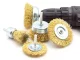 Brass Coated Wire Brush Set for Drill and Screwdriver, 5 Pieces