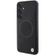 BMW Samsung Galaxy S24 Case Leather Half Textured & Circle MagSafe, Black
