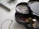 Round Jewellery Organiser Box with 4 Rotating Compartments, Black