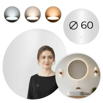 ModernHome Round LED Bathroom Mirror 60 cm