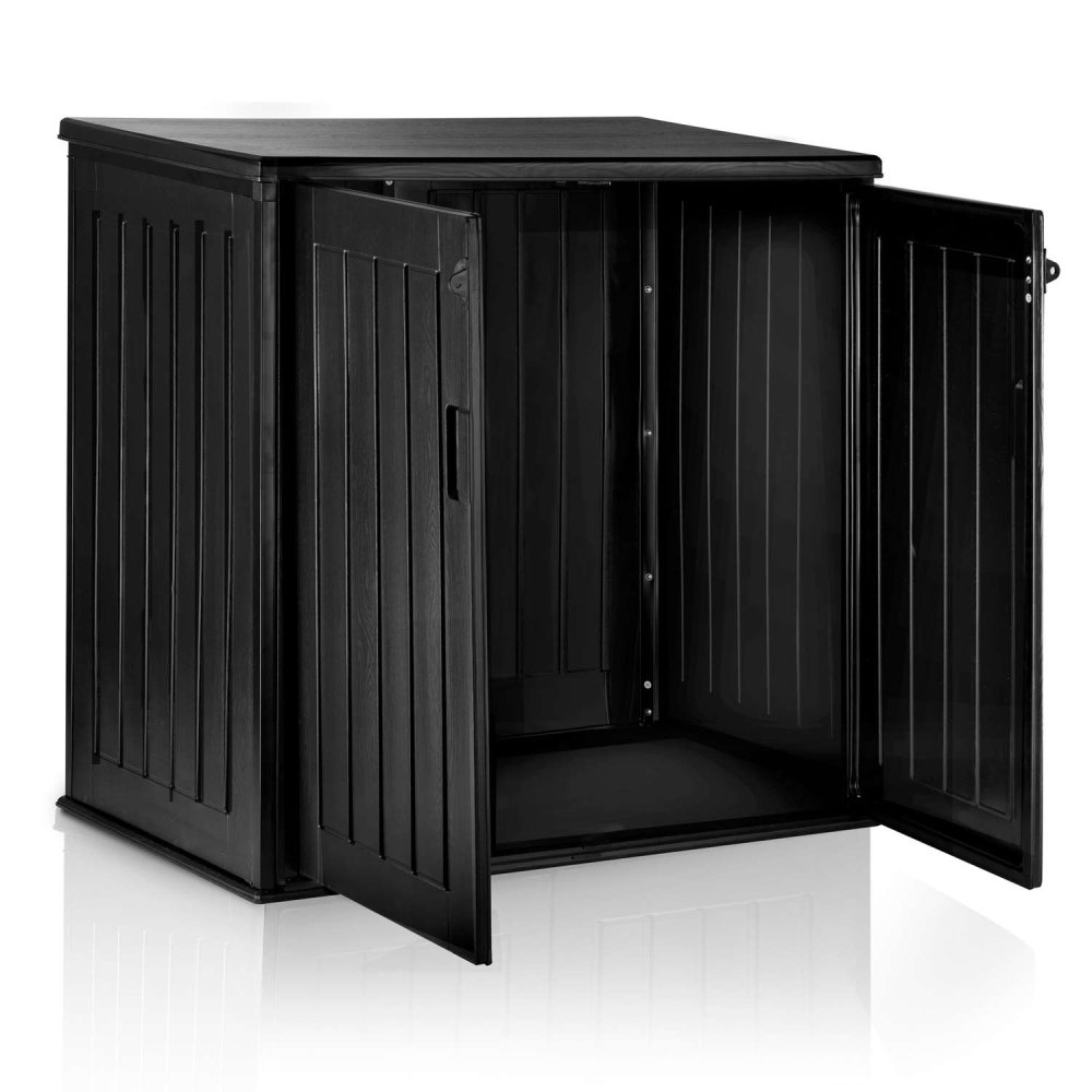 Plonos Large Deck Box 205 Gallon Outdoor Storage for Patio Cushions and Tools, black (1)