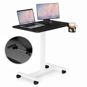 ModernHome Mobile Laptop Desk with Height Adjustment (71x48 cm, Black)