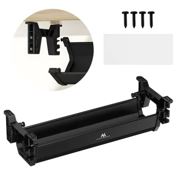 Maclean MC-106 B Under-Desk Cable Organizer, 5kg, Black