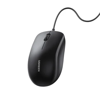 Ugreen 90789 Wired Optical Mouse, 1200 DPI, USB, 1.5m Cable, Black