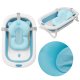 Nicekids Folding Baby Bathtub with Cushion, Blue/White