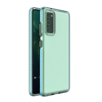 Spring Case for Samsung Galaxy A72 4G Clear TPU Protective Cover, Light Blue
