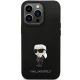 Karl Lagerfeld iPhone 13 / 13 Pro Case Silicone Ikonik Metal Pin, Black