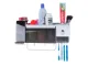 Toothbrush and Cup Organizer with Toothpaste Dispenser, White