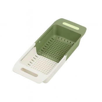 Adjustable Over The Sink Dish Drying Rack, Green