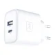 Wall Charger 3mk DualCharge 20W USB-C USB-A PD3.0 QC 3.0 PPS - White