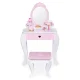 Ecotoys Large Kids Vanity Table with Mirror, Stool and 7 Accessories