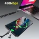 Dudao L20 Pro 4-in-1 Spiral USB-A / USB-C to Lightning / USB-C Cable 65W 1.5m - Black