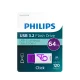 Philips Click Series 64GB USB-C Flash Drive USB 3.2 Gen 1, White/Violet