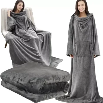 Ruhhy Oversized Blanket Hoodie Wearable Blanket 22649, Light Gray