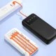 Dudao K6Pro 10000mAh Power Bank with Built-in Cables, White