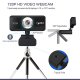 HXSJ S90 HD Webcam 720P Laptop PC Camera with Microphone, Black