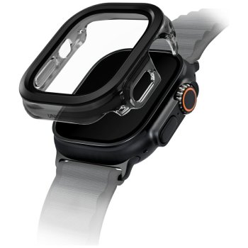 Uniq Voute Case with Tempered Glass for Apple Watch Ultra 49mm, Black
